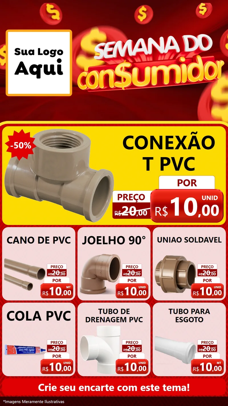 Modelo de Rede Social para Stories com o tema Semana do Consumidor para Tubos e conexões