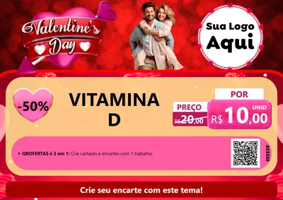 Modelo de Cartaz para Cartaz A4 Horizontal com o tema Valentine's Day para Farmácia