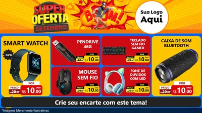 Modelo de TV para TV Horizontal com o tema Super Oferta Setembro para Informática