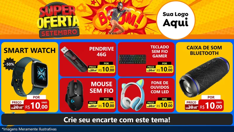 Modelo de TV para TV Horizontal com o tema Super Oferta Setembro para Informática
