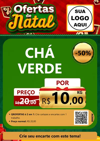 Modelo de Cartaz para Cartaz A4 Vertical com o tema Ofertas de Natal para Produtos Naturais