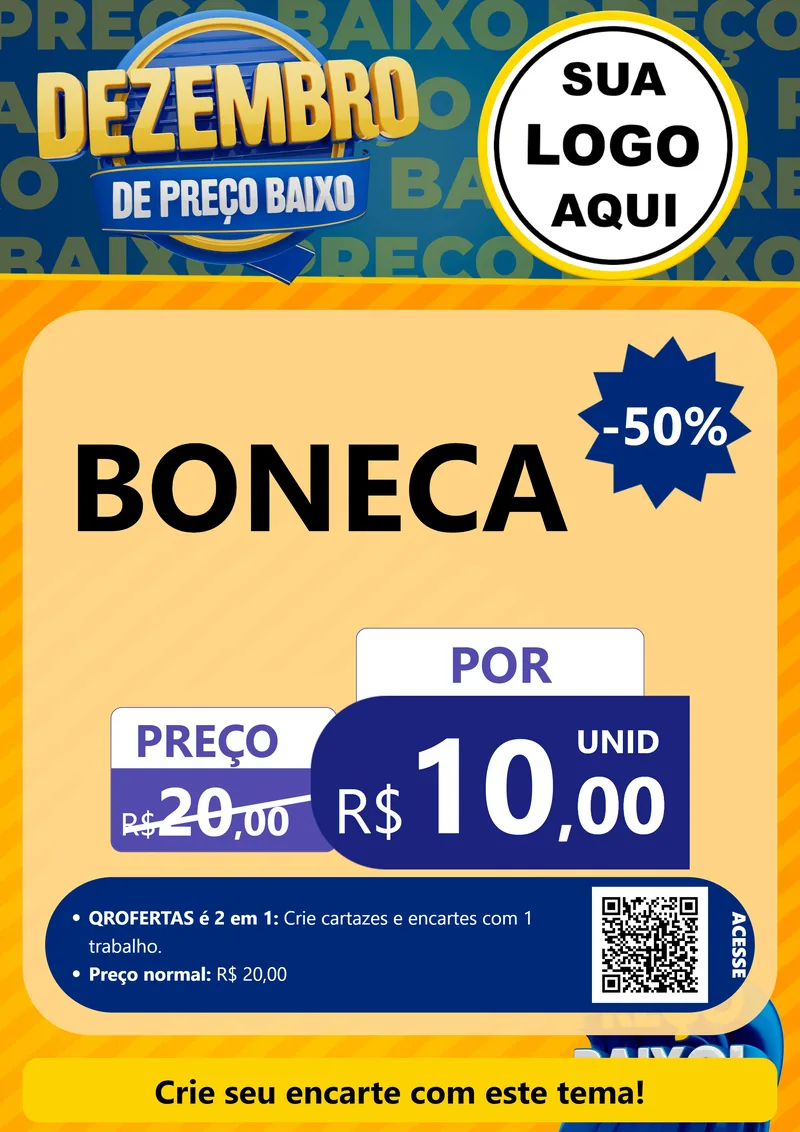 Modelo de Cartaz para Cartaz A4 Vertical com o tema Dezembro de Preço Baixo para Brinquedos