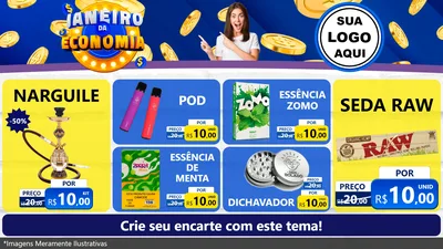 Modelo de TV para TV Horizontal com o tema Janeiro da Economia para Tabacaria