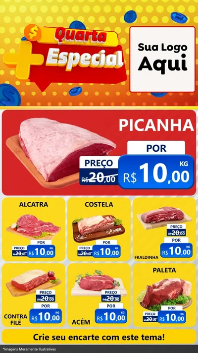 Modelo de Rede Social para Stories com o tema Quarta Mais Especial para Açougue