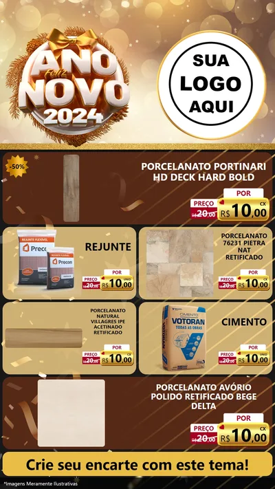Modelo de TV para TV Vertical com o tema Feliz Ano Novo 2027 para Pisos e revestimentos