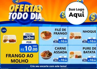 Modelo de Encarte para Encarte A4 Horizontal com o tema Ofertas Todo Dia para Restaurante