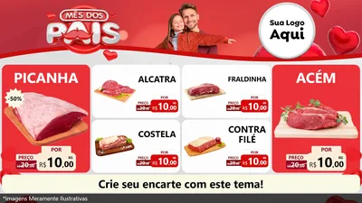 Modelo de TV para TV Horizontal com o tema Mês dos Pais para Açougue
