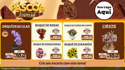 Modelo de TV para TV Horizontal com o tema Páscoa Especial para Floricultura e jardim
