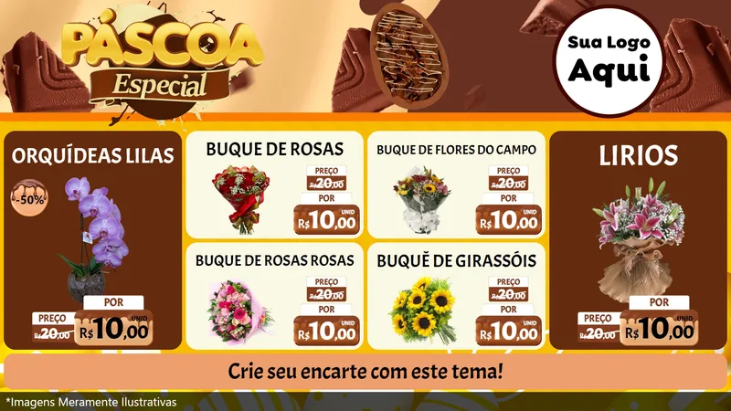 Modelo de TV para TV Horizontal com o tema Páscoa Especial para Floricultura e jardim
