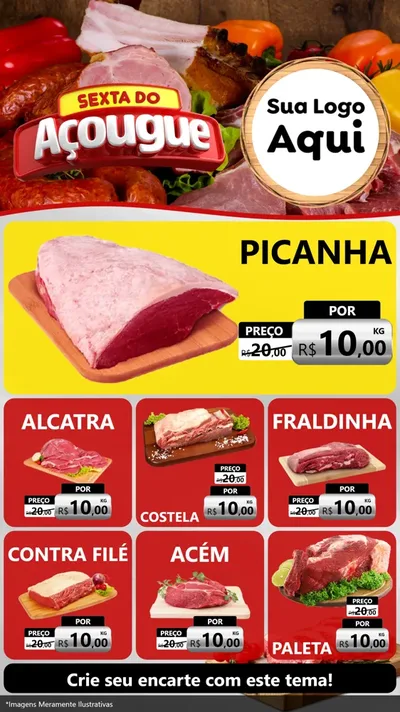 Modelo de Rede Social para Stories com o tema Sexta do Açougue para Açougue