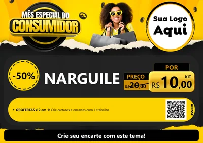 Modelo de Cartaz para Cartaz A4 Horizontal com o tema Mês Especial do Consumidor para Tabacaria