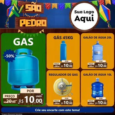 Modelo de Rede Social para Feed Facebook com o tema São Pedro para Água e gás
