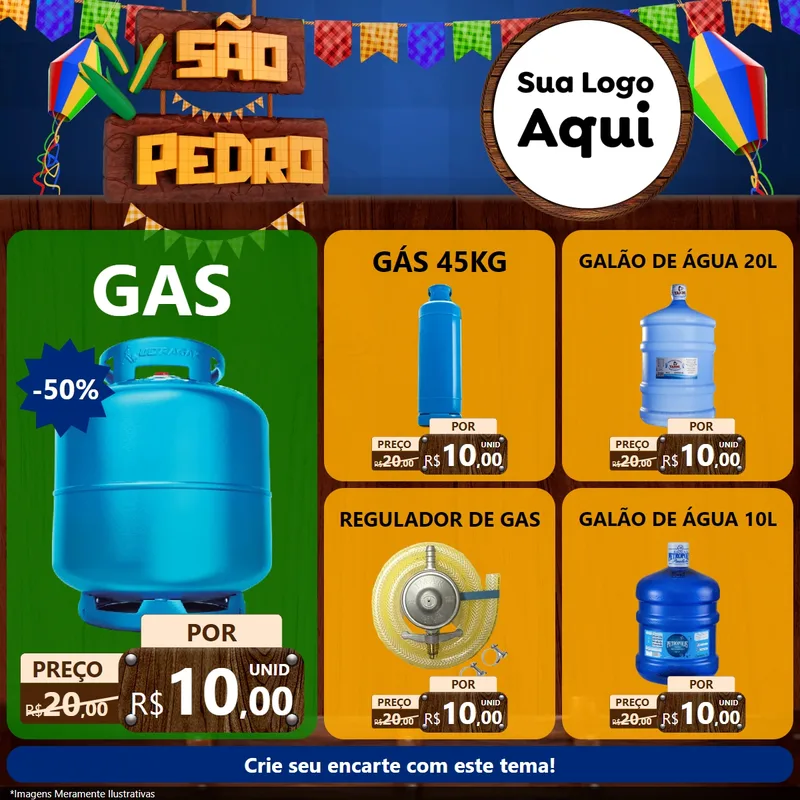Modelo de Rede Social para Feed Facebook com o tema São Pedro para Água e gás