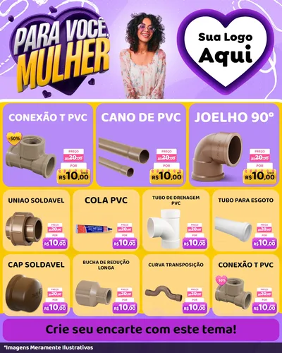 Modelo de Rede Social para Feed Instagram com o tema Para Você, Mulher para Tubos e conexões