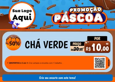 Modelo de Cartaz para Cartaz A4 Horizontal com o tema Promoção Páscoa para Produtos Naturais