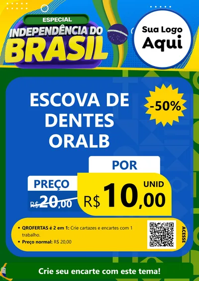 Modelo de Cartaz para Cartaz A4 Vertical com o tema Especial Independência do Brasil para Higiene Pessoal