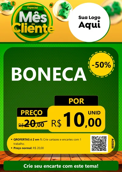 Modelo de Cartaz para Cartaz A4 Vertical com o tema Especial Mês do Cliente para Brinquedos