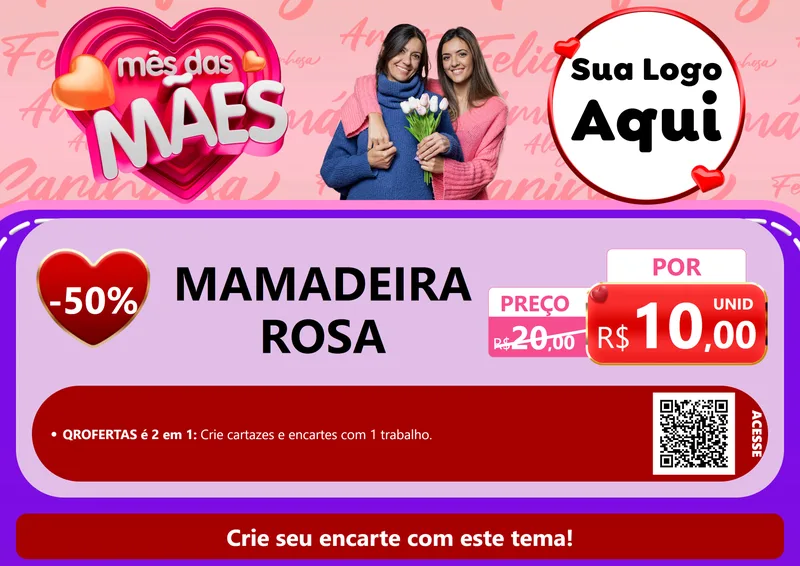 Modelo de Cartaz para Cartaz A4 Horizontal com o tema Mês Das Mães para Bebês