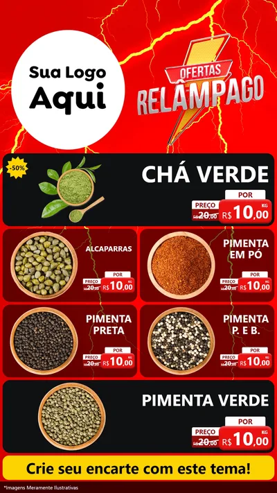 Modelo de TV para TV Vertical com o tema Ofertas Relâmpago para Produtos Naturais