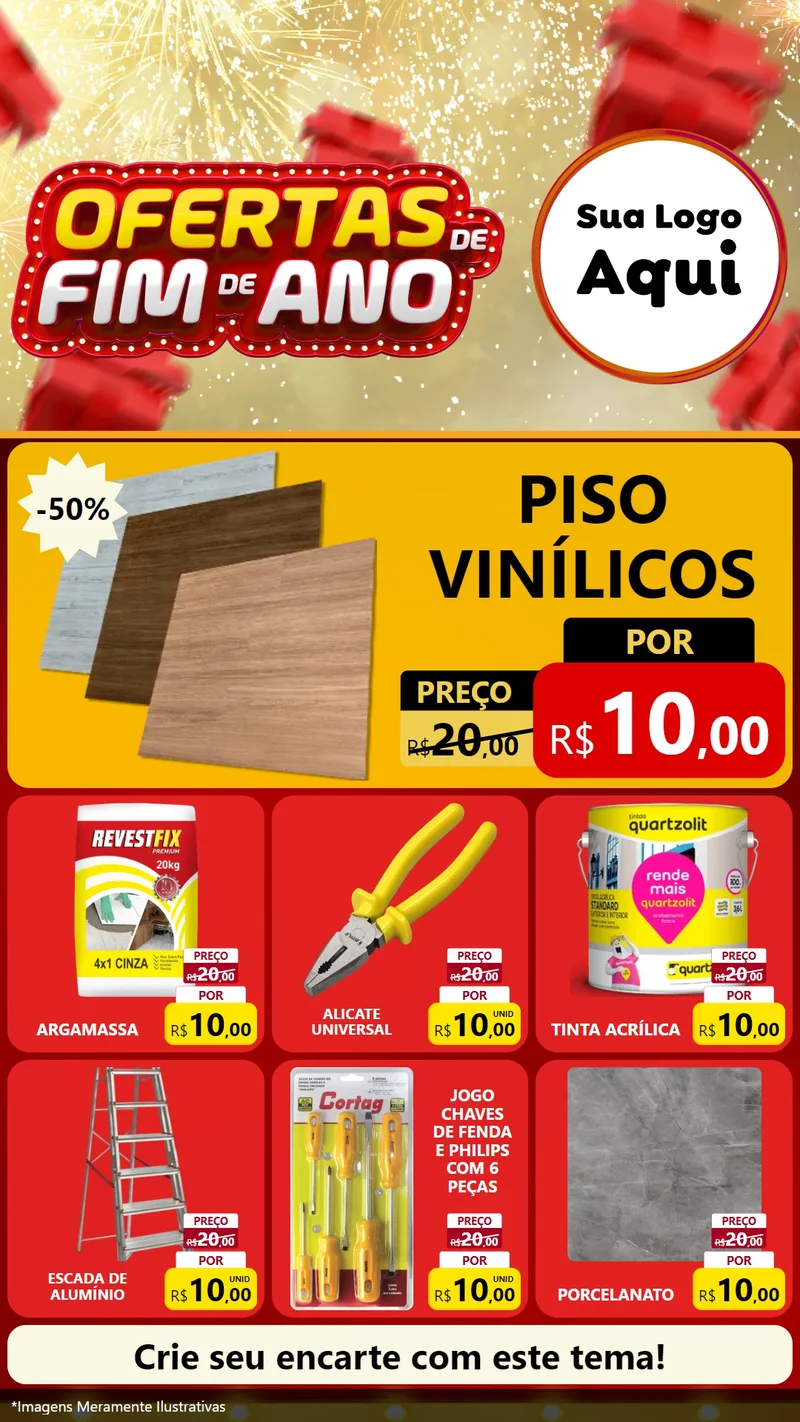 Modelo de Rede Social para Stories com o tema Ofertas de Fim de Ano para Material para Construção