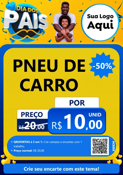 Modelo de Cartaz para Cartaz A4 Vertical com o tema Dia dos Pais para Auto peças