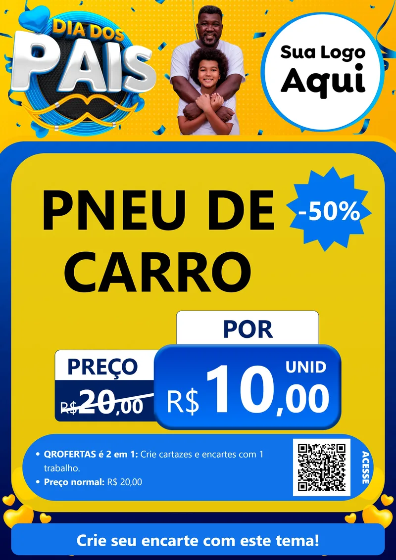 Modelo de Cartaz para Cartaz A4 Vertical com o tema Dia dos Pais para Auto peças