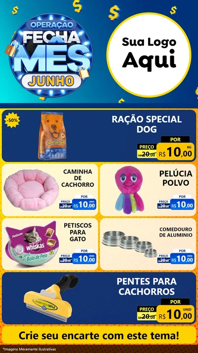 Modelo de TV para TV Vertical com o tema Operação Fecha Mês, Junho para Pet Shop