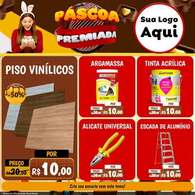 Modelo de Rede Social para Feed Facebook com o tema Páscoa Premiada para Material para Construção