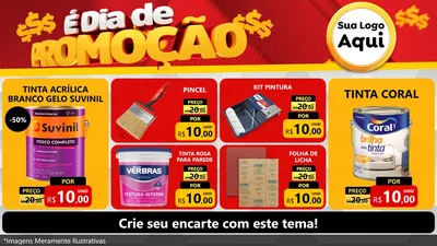 Modelo de TV para TV Horizontal com o tema É Dia De Promoção para Tintas e Ferramentas