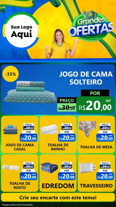 Modelo de Rede Social para Stories com o tema Grandes Ofertas para Cama, Mesa e Banho