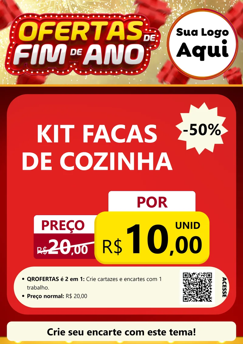 Modelo de Cartaz para Cartaz A4 Vertical com o tema Ofertas de Fim de Ano para Utilidades Domésticas