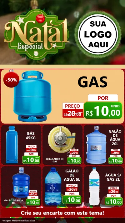 Modelo de Rede Social para Stories com o tema Natal Especial para Água e gás