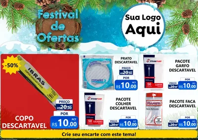 Modelo de Encarte para Encarte A4 Horizontal com o tema Festival de Ofertas - Inverno para Embalagens