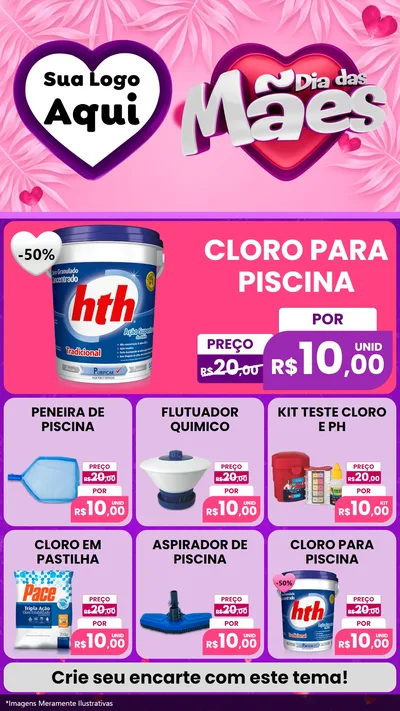 Modelo de Rede Social para Stories com o tema Dia das Mães para Produtos para Piscina