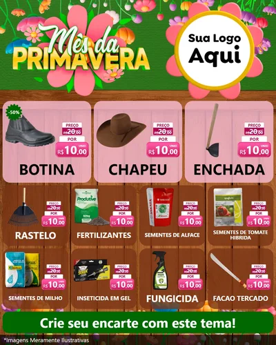 Modelo de Rede Social para Feed Instagram com o tema Mês da Primavera para Agropecuária