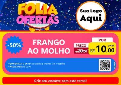 Modelo de Cartaz para Cartaz A4 Horizontal com o tema Folia de Ofertas para Restaurante