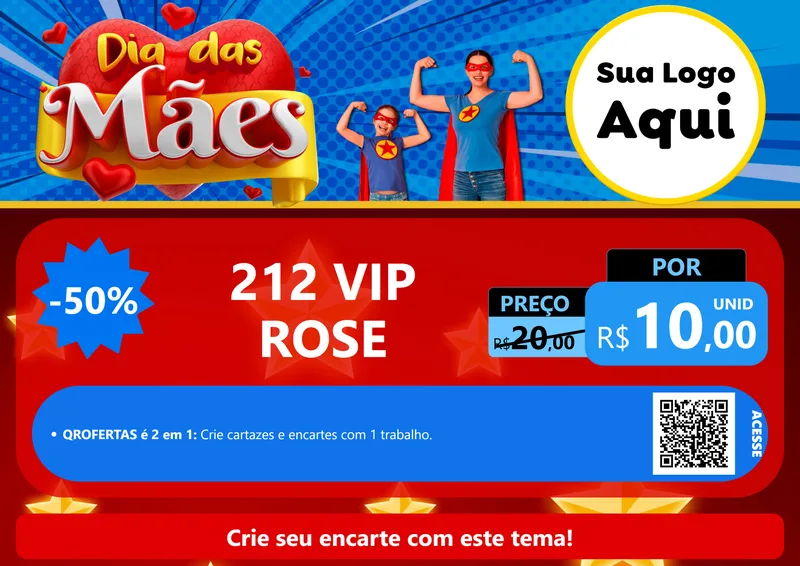 Modelo de Cartaz para Cartaz A4 Horizontal com o tema Dia das Mães para Perfumes