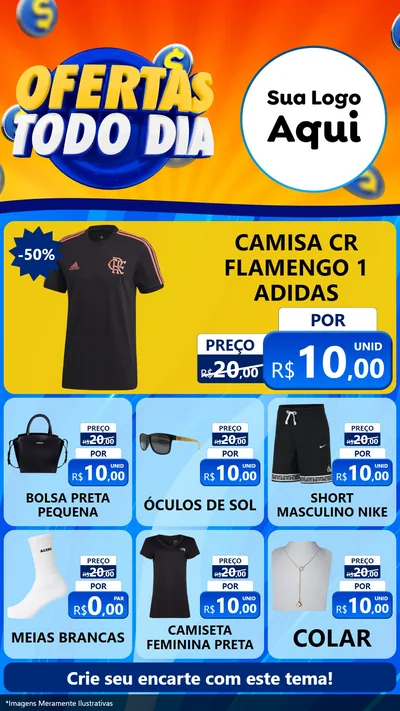Modelo de Rede Social para Stories com o tema Ofertas Todo Dia para Roupas e acessórios