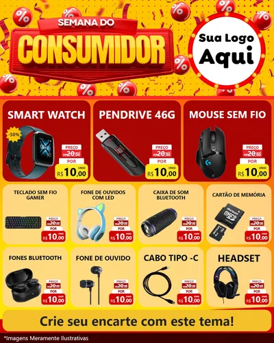Modelo de Rede Social para Feed Instagram com o tema Semana do Consumidor para Informática