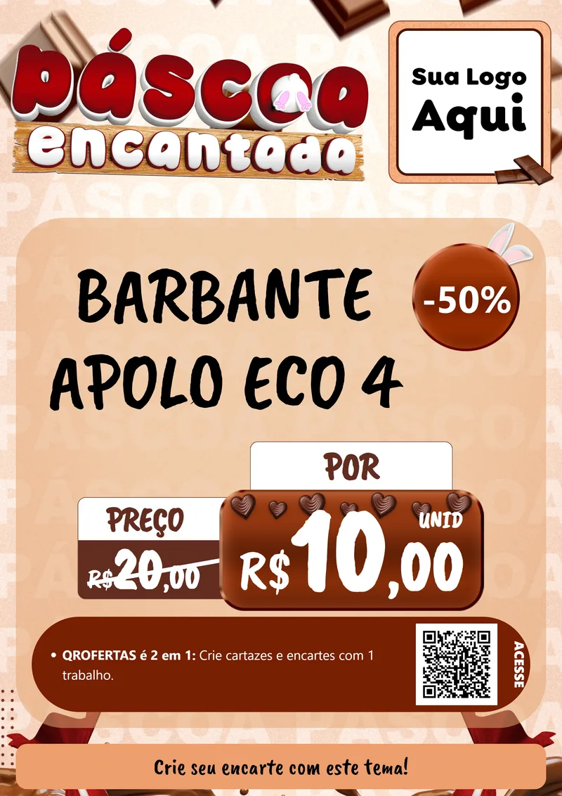 Modelo de Cartaz para Cartaz A4 Vertical com o tema Páscoa Encantada para Armarinho e Aviamentos