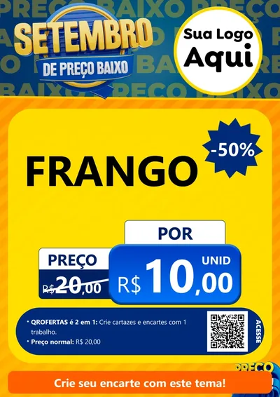 Modelo de Cartaz para Cartaz A4 Vertical com o tema Setembro De Preço Baixo para Assados