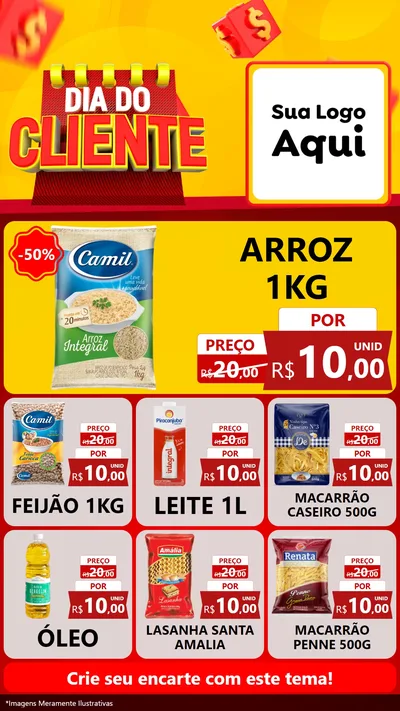 Modelo de Rede Social para Stories com o tema Dia do Cliente para Supermercado