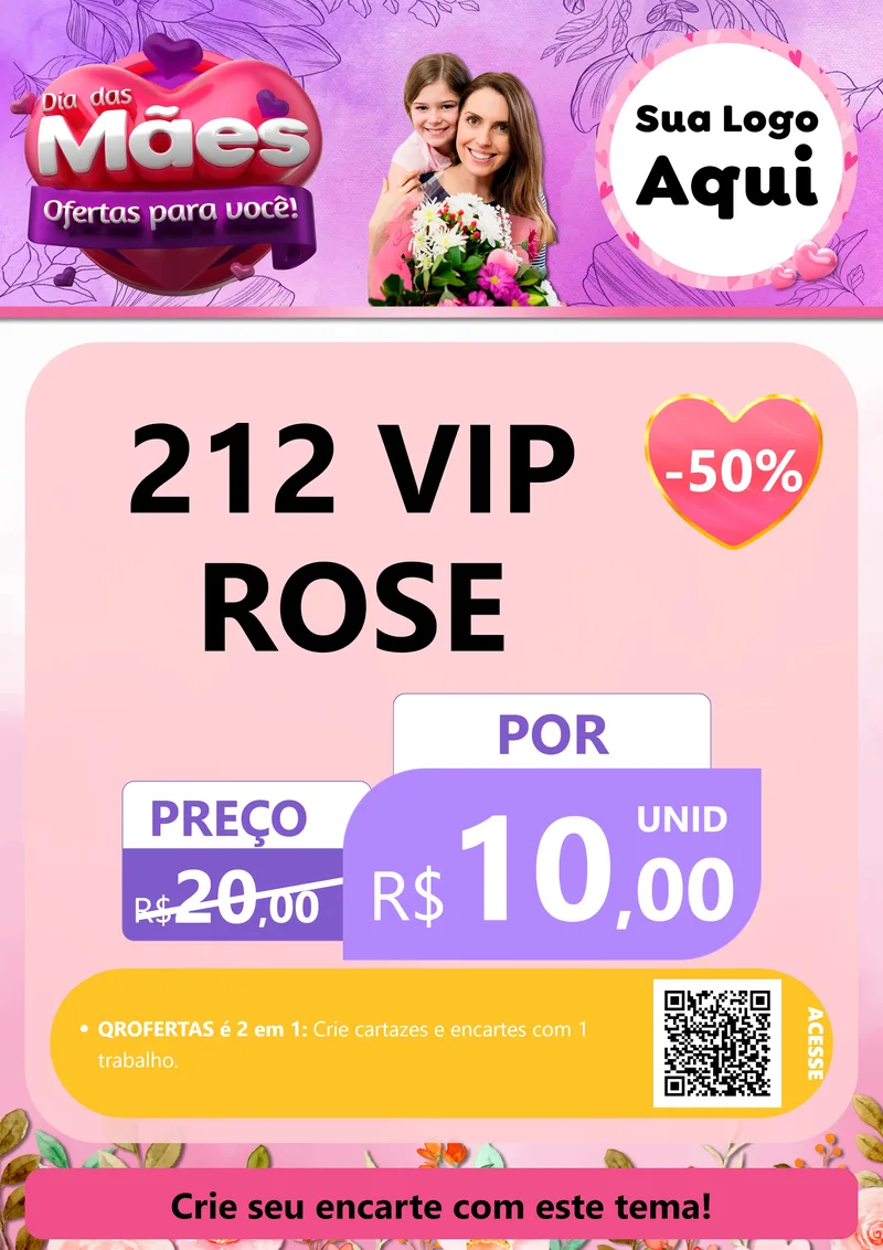 Modelo de Cartaz para Cartaz A4 Vertical com o tema Dia das Mães Ofertas para Você! para Perfumes