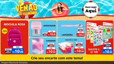 Modelo de TV para TV Horizontal com o tema Verão da Economia para Papelaria