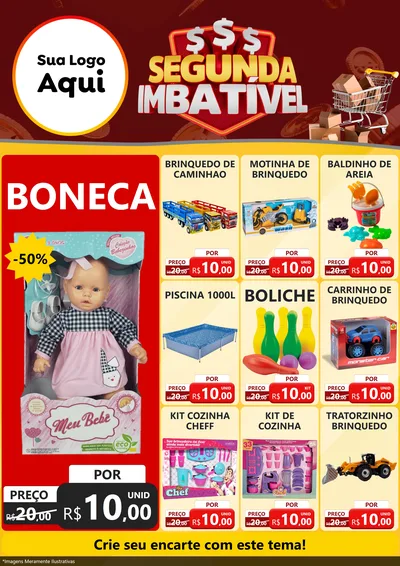 Modelo de Encarte para Encarte A4 Vertical com o tema Segunda Imbatível para Brinquedos