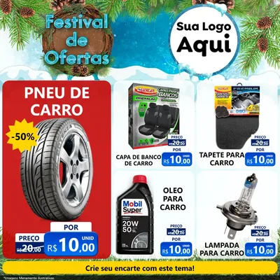 Modelo de Rede Social para Feed Facebook com o tema Festival de Ofertas - Inverno para Auto peças