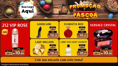 Modelo de TV para TV Horizontal com o tema Promoção Páscoa para Perfumes