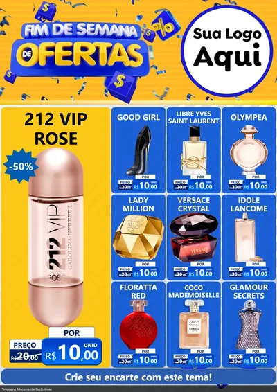 Modelo de Encarte para Encarte A4 Vertical com o tema Fim de Semana de Ofertas para Perfumes