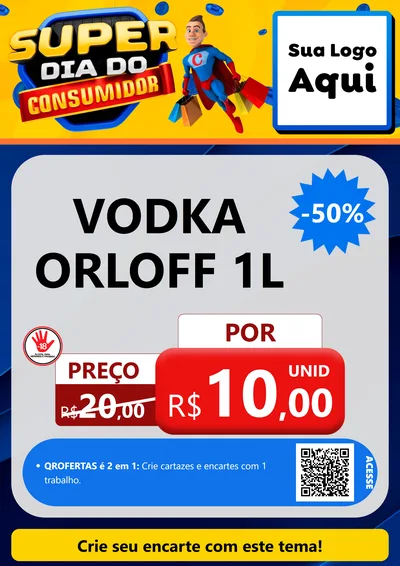 Modelo de Cartaz para Cartaz A4 Vertical com o tema Super Dia do Consumidor para Distribuidora de bebidas