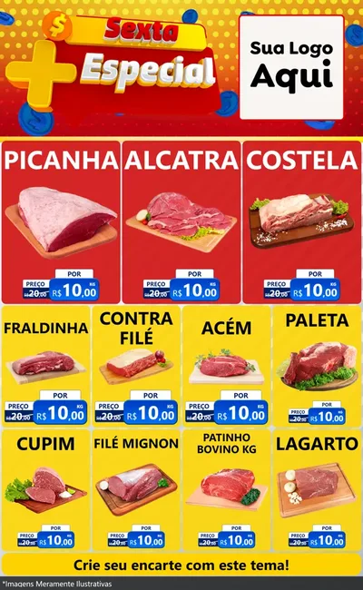 Modelo de Encarte para Encarte Grande com o tema Sexta Mais Especial para Açougue
